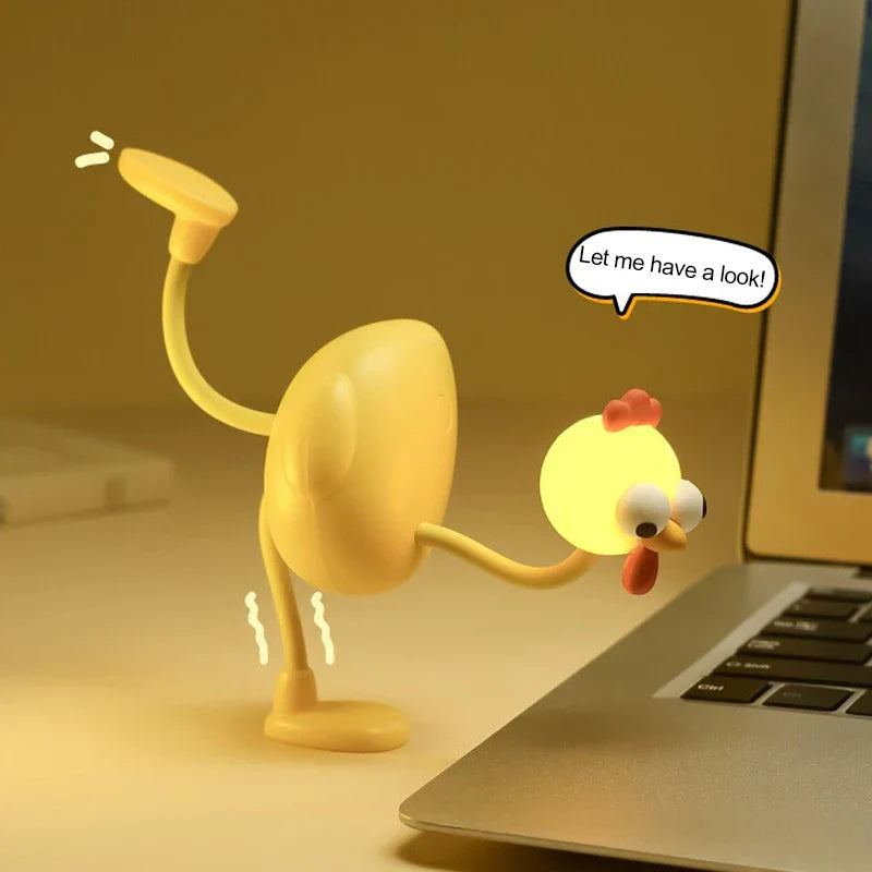 Funny Chicken Night Light Rechargeable LED Desk Lamp