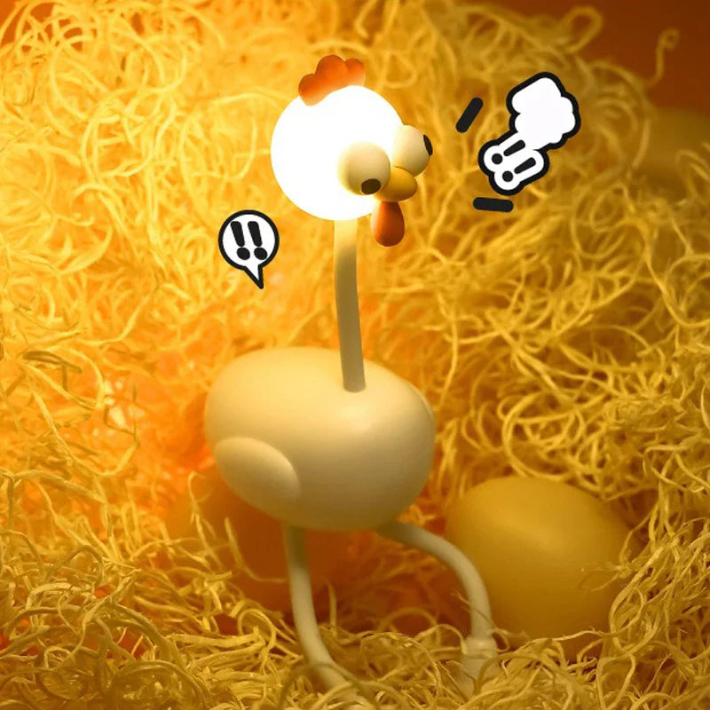 Funny Chicken Night Light Rechargeable LED Desk Lamp